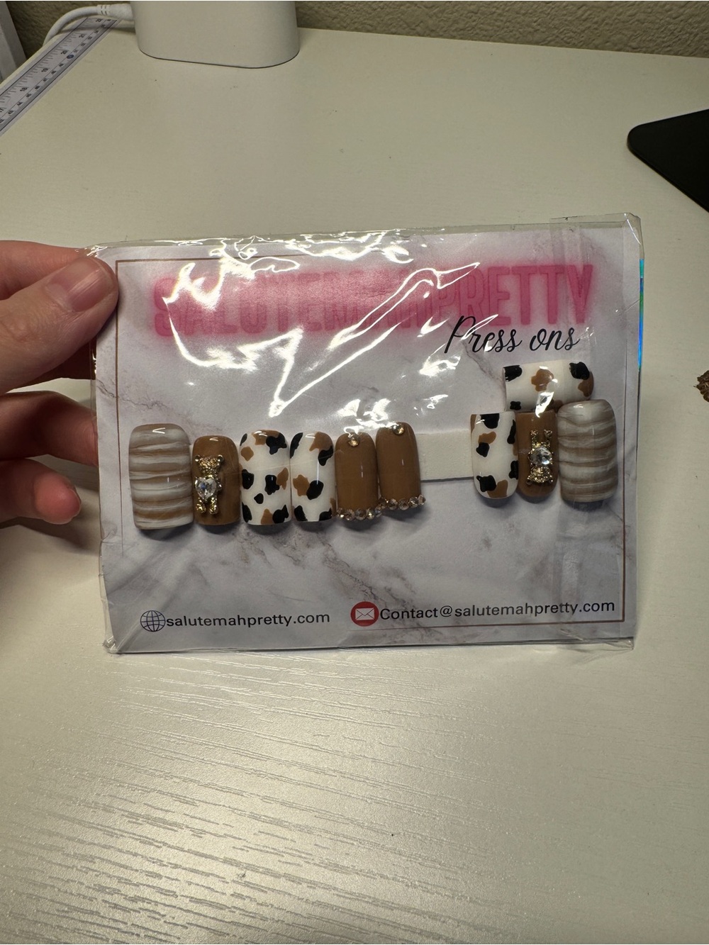 Brown Cow Print Press-On Nails